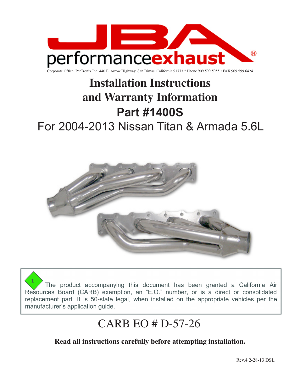 JBA 1400SJT User Manual | 5 pages