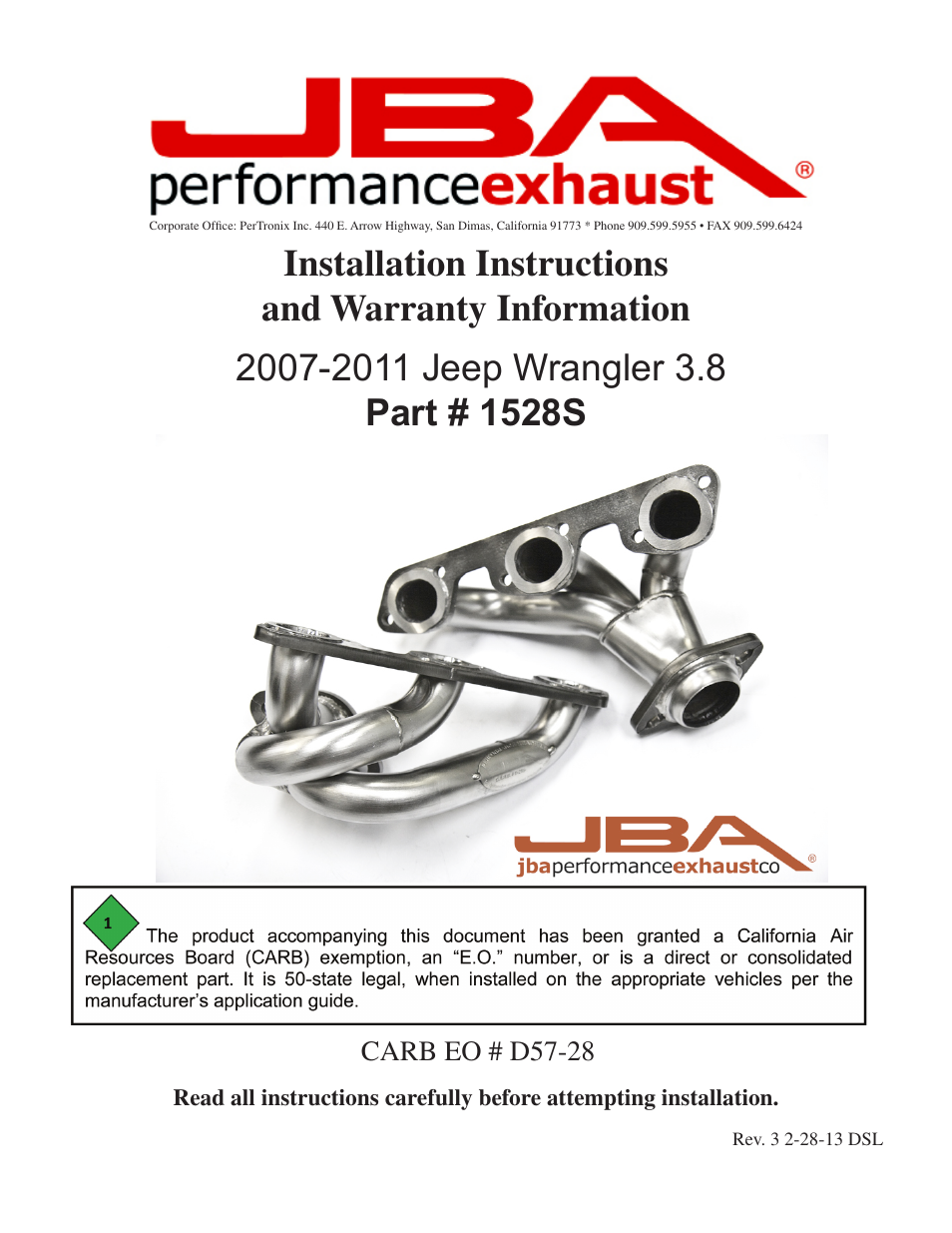 JBA 1528SJT User Manual | 5 pages