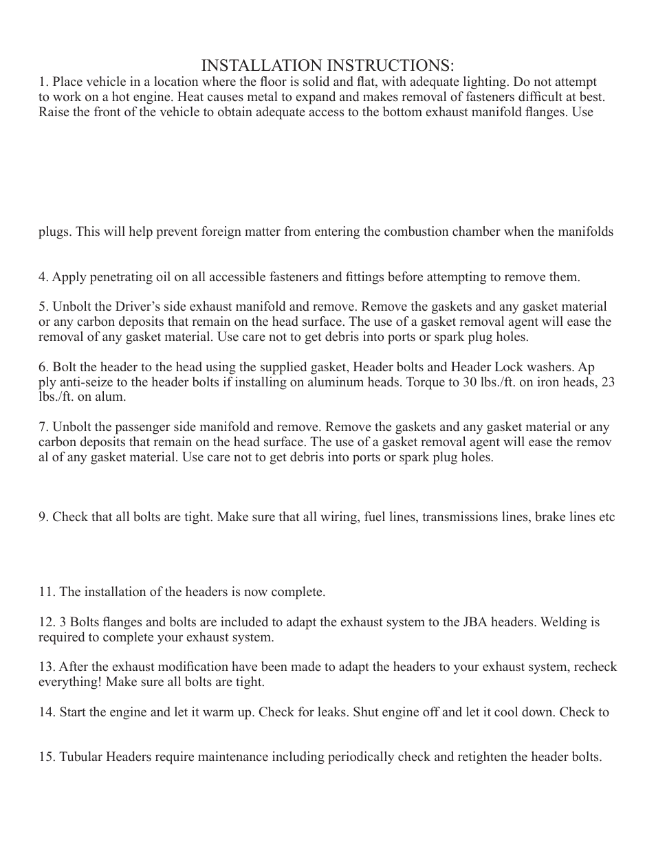 Installation instructions | JBA 1615SJT User Manual | Page 3 / 5