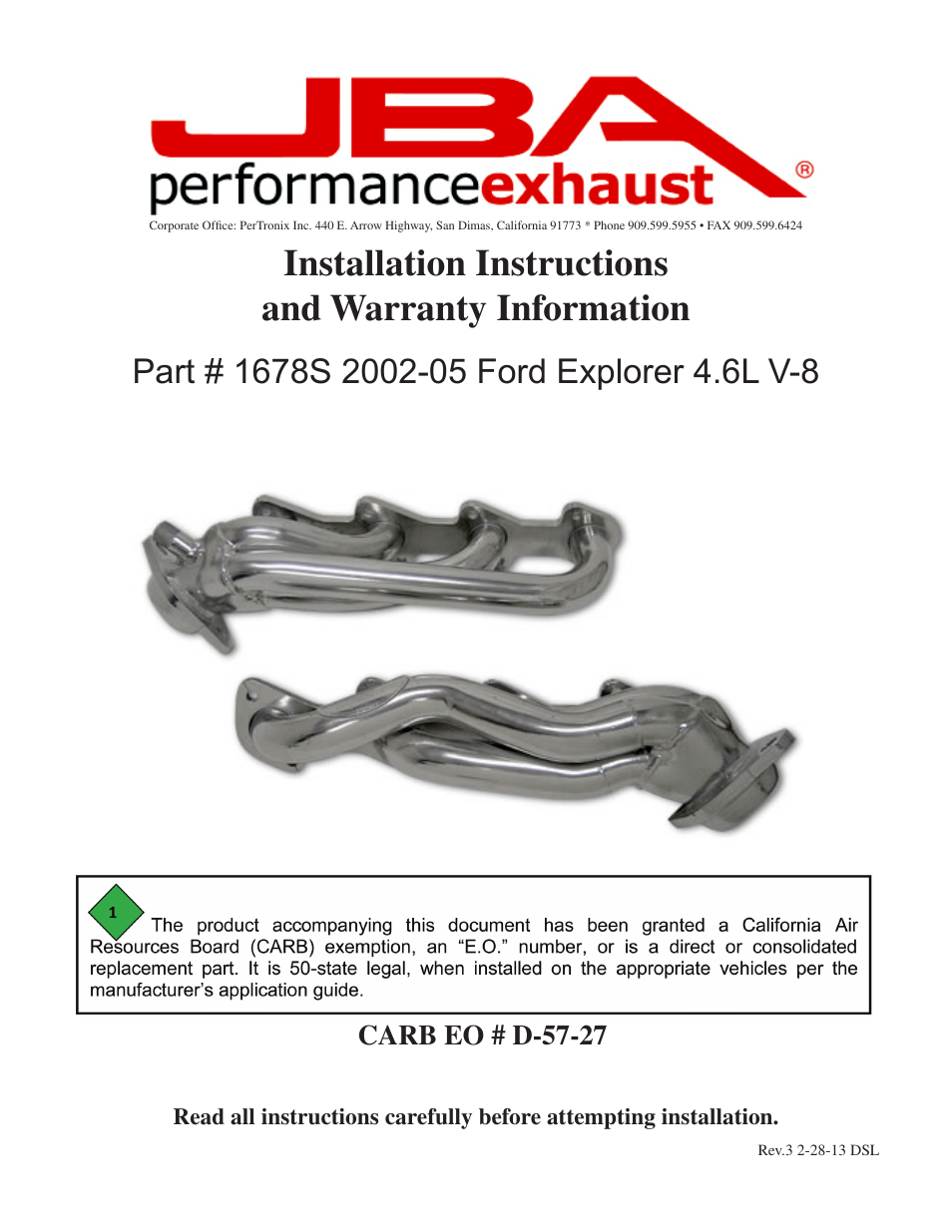 JBA 1678SJT User Manual | 5 pages
