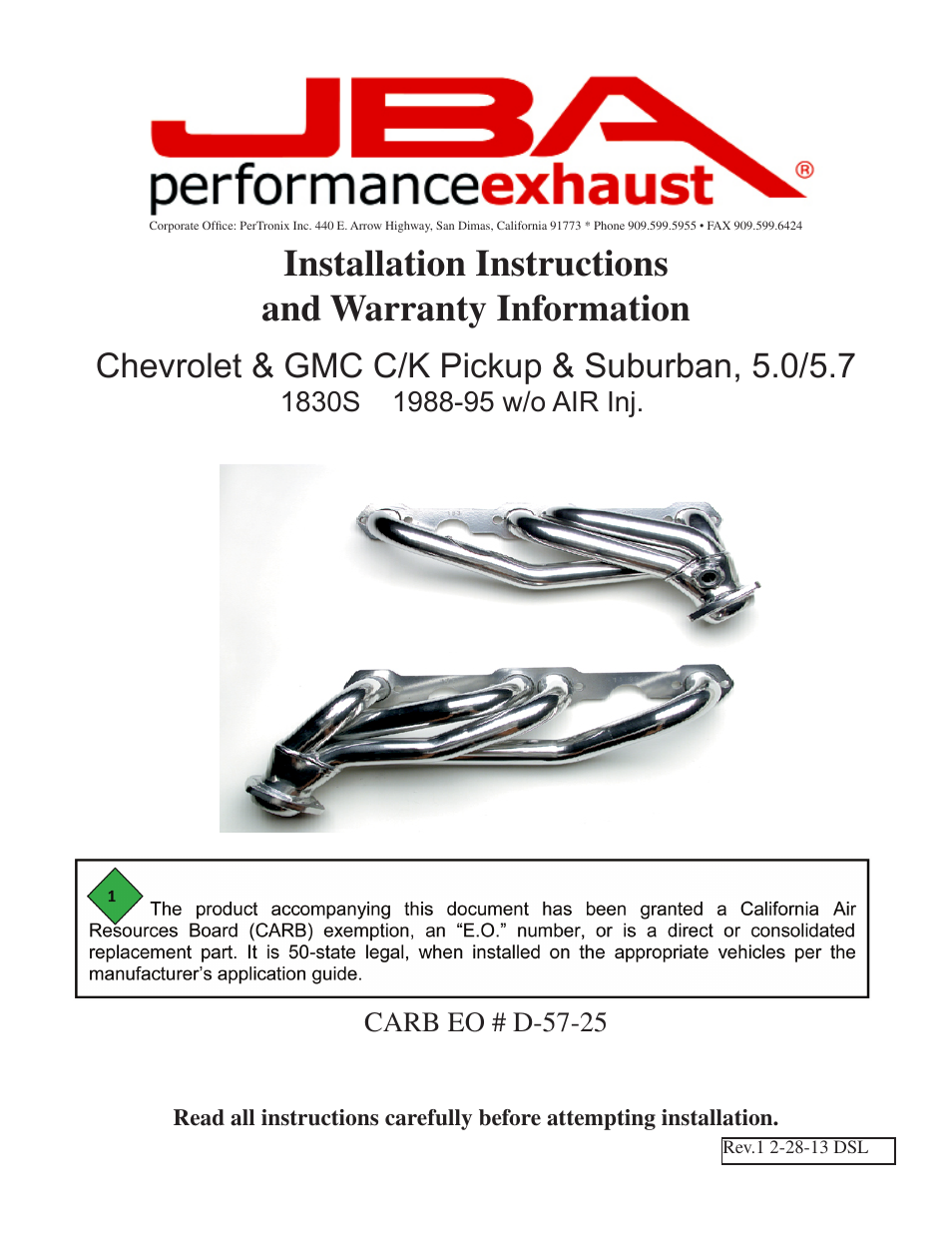 JBA 1830SJT User Manual | 5 pages