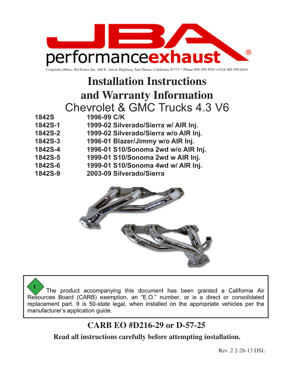 JBA 1842SJT User Manual | 5 pages
