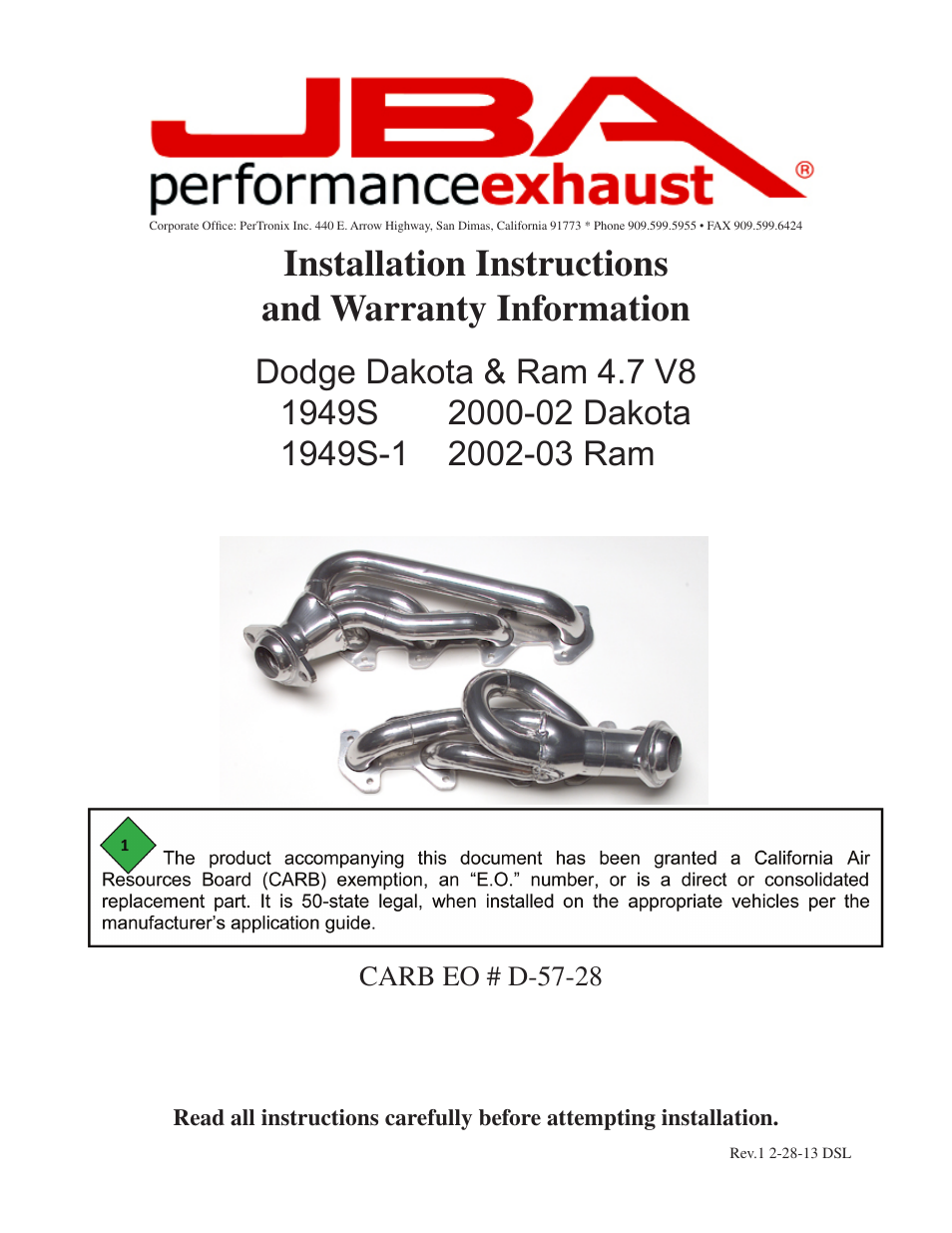 JBA 1949SJT User Manual | 5 pages