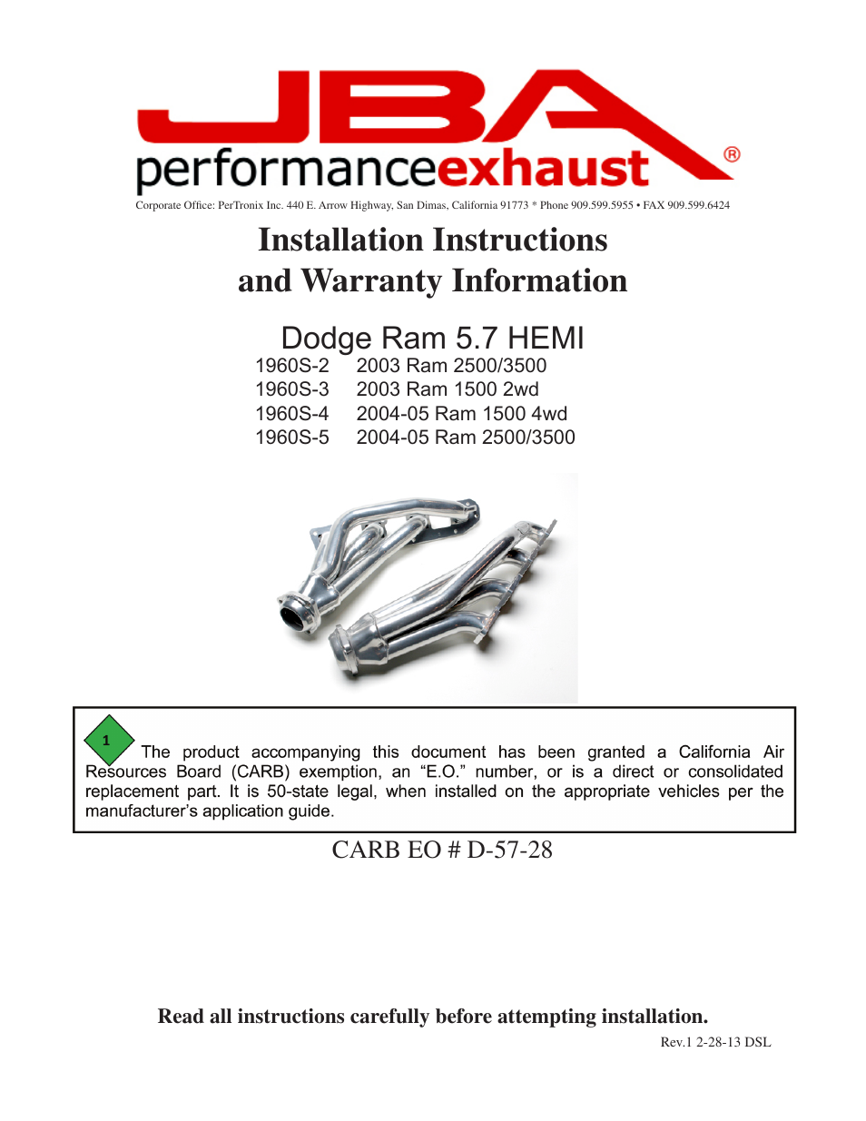 JBA 1960S-5JT User Manual | 5 pages