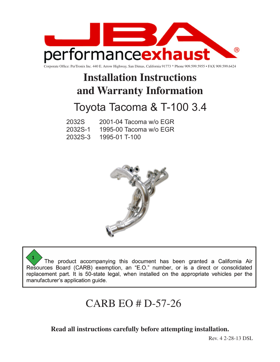 JBA 2032SJT User Manual | 5 pages