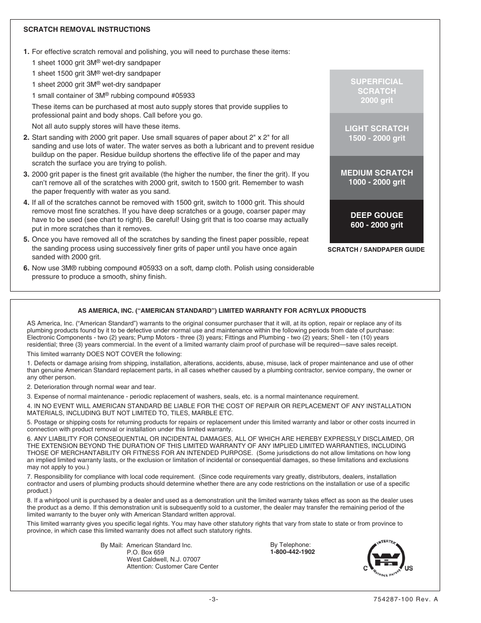 American Standard 3838Y1.SR-NEO.XXX User Manual | Page 3 / 3