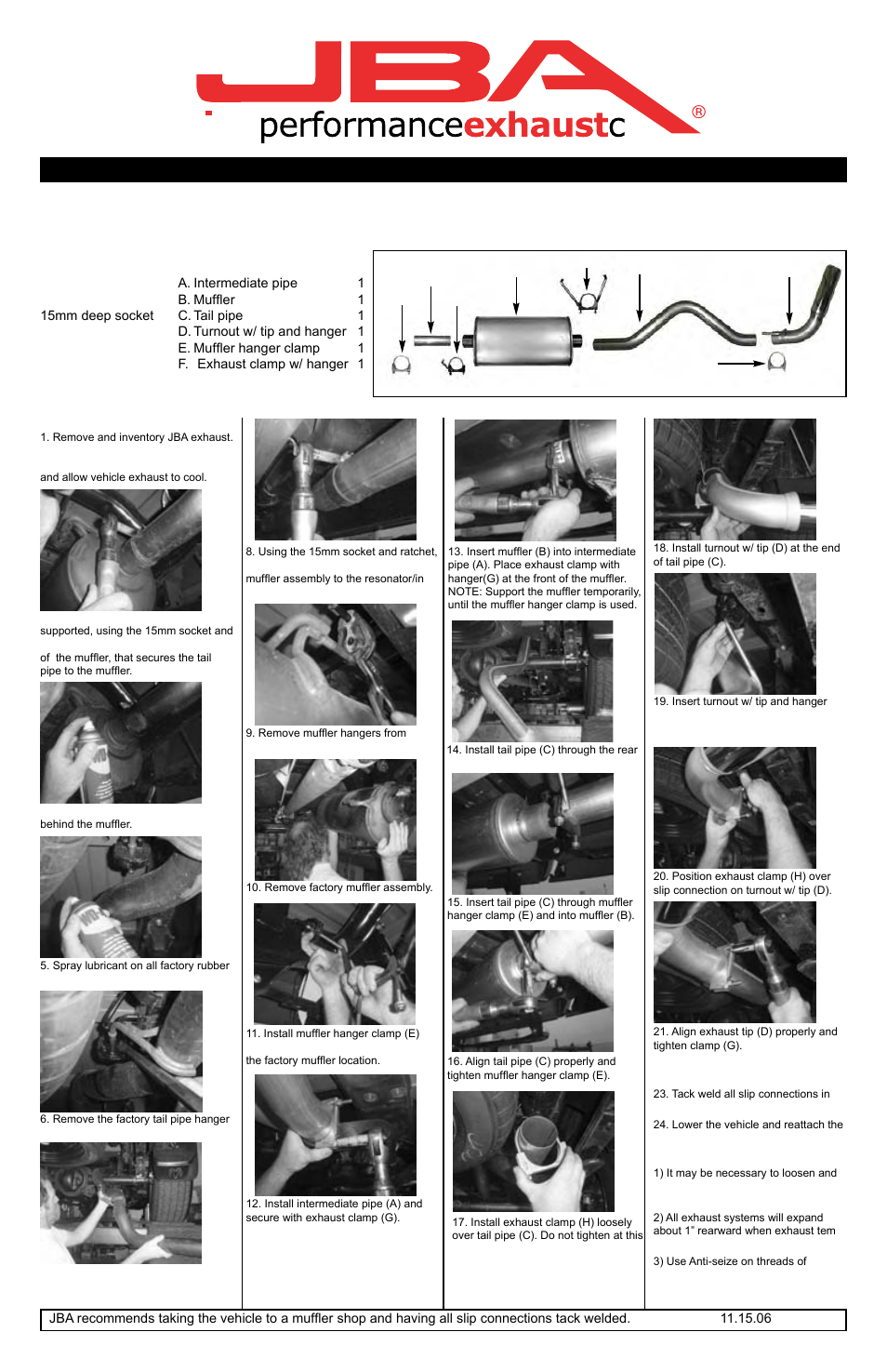 JBA 40-1536 User Manual | 1 page