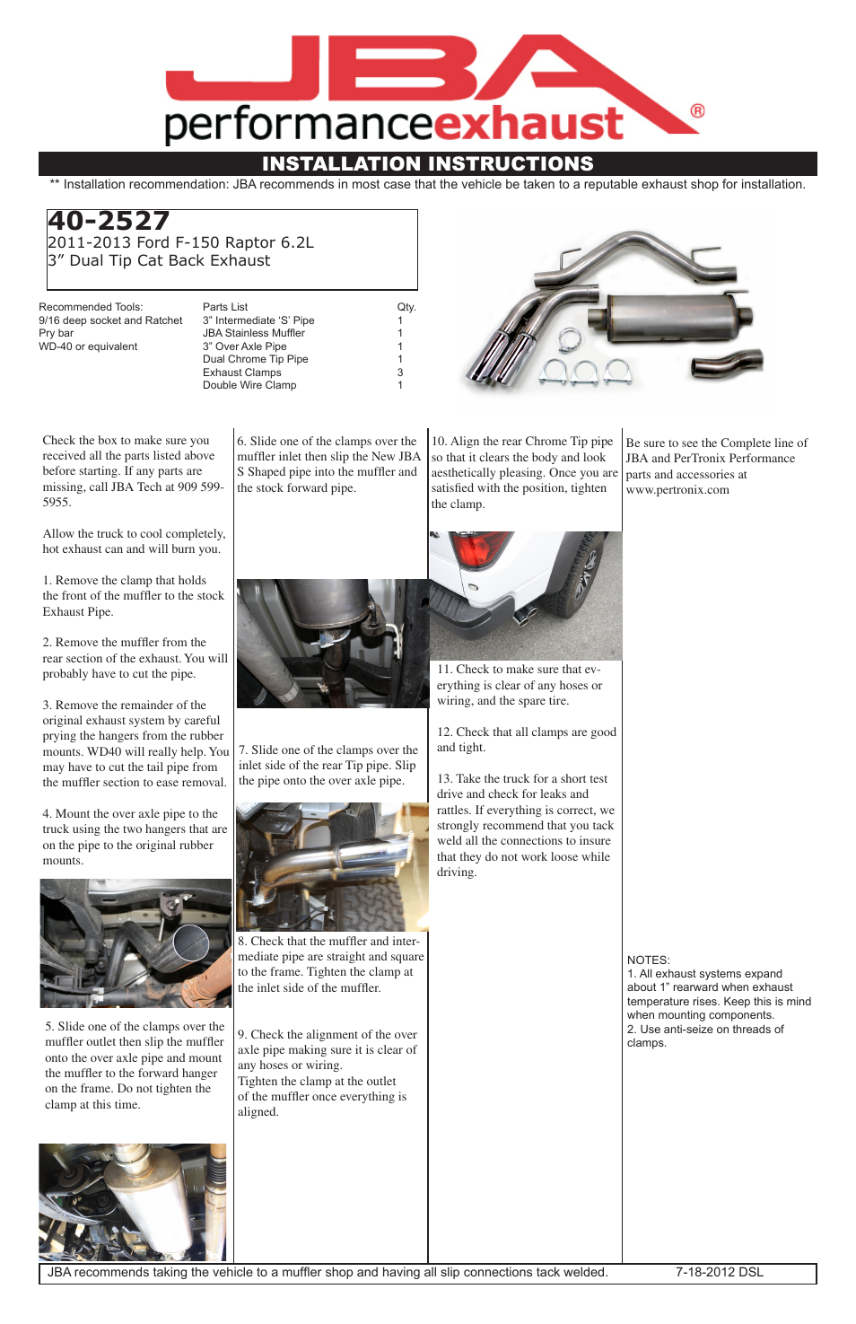 JBA 40-2527 User Manual | 1 page