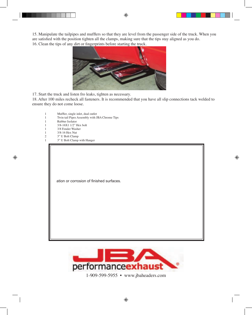 Limited one year warranty | JBA 40-2537 User Manual | Page 4 / 4