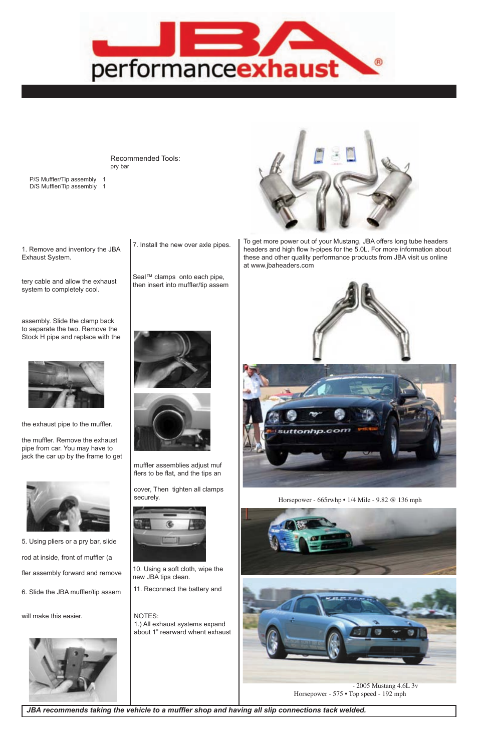 JBA 40-2643 User Manual | 1 page