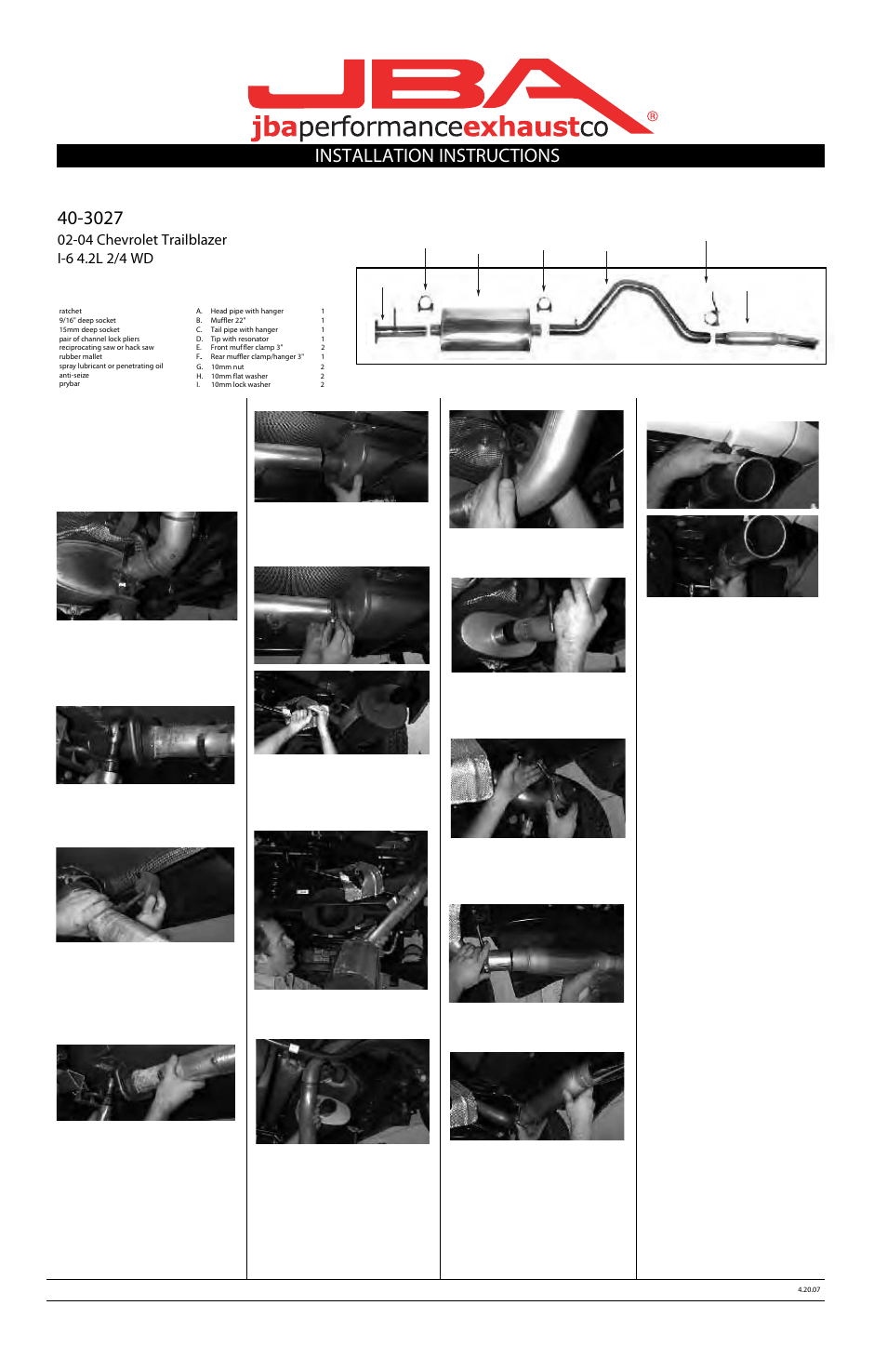 JBA 40-3027 User Manual | 1 page