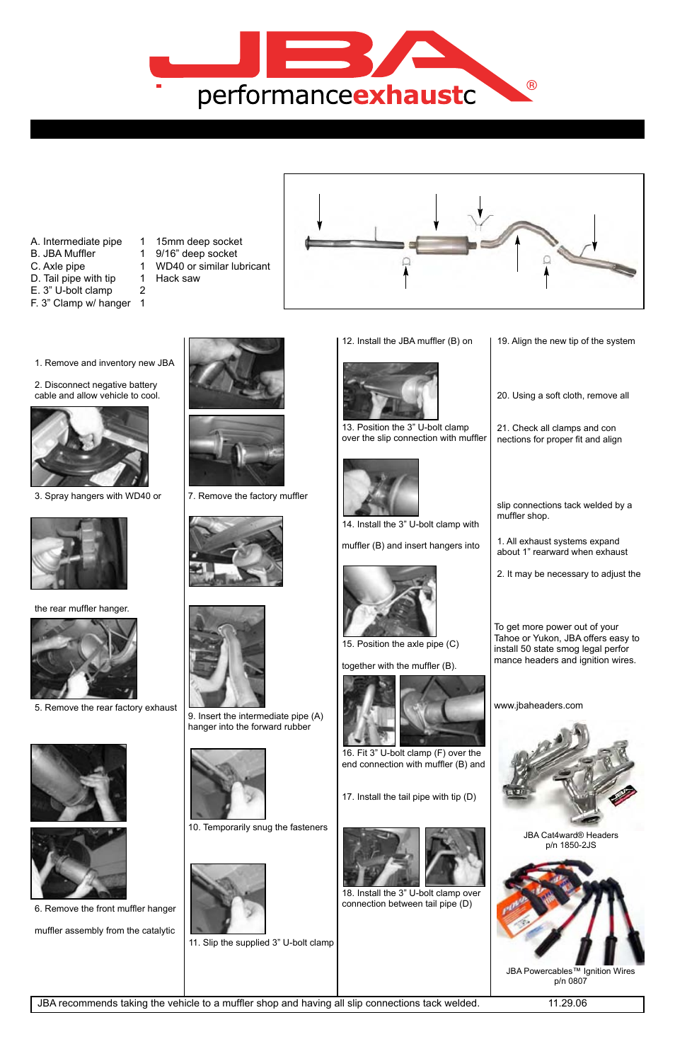 JBA 40-3045 User Manual | 1 page