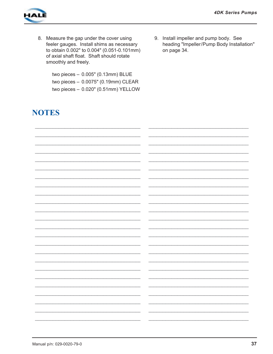 Hale 4DK Series User Manual | Page 37 / 52