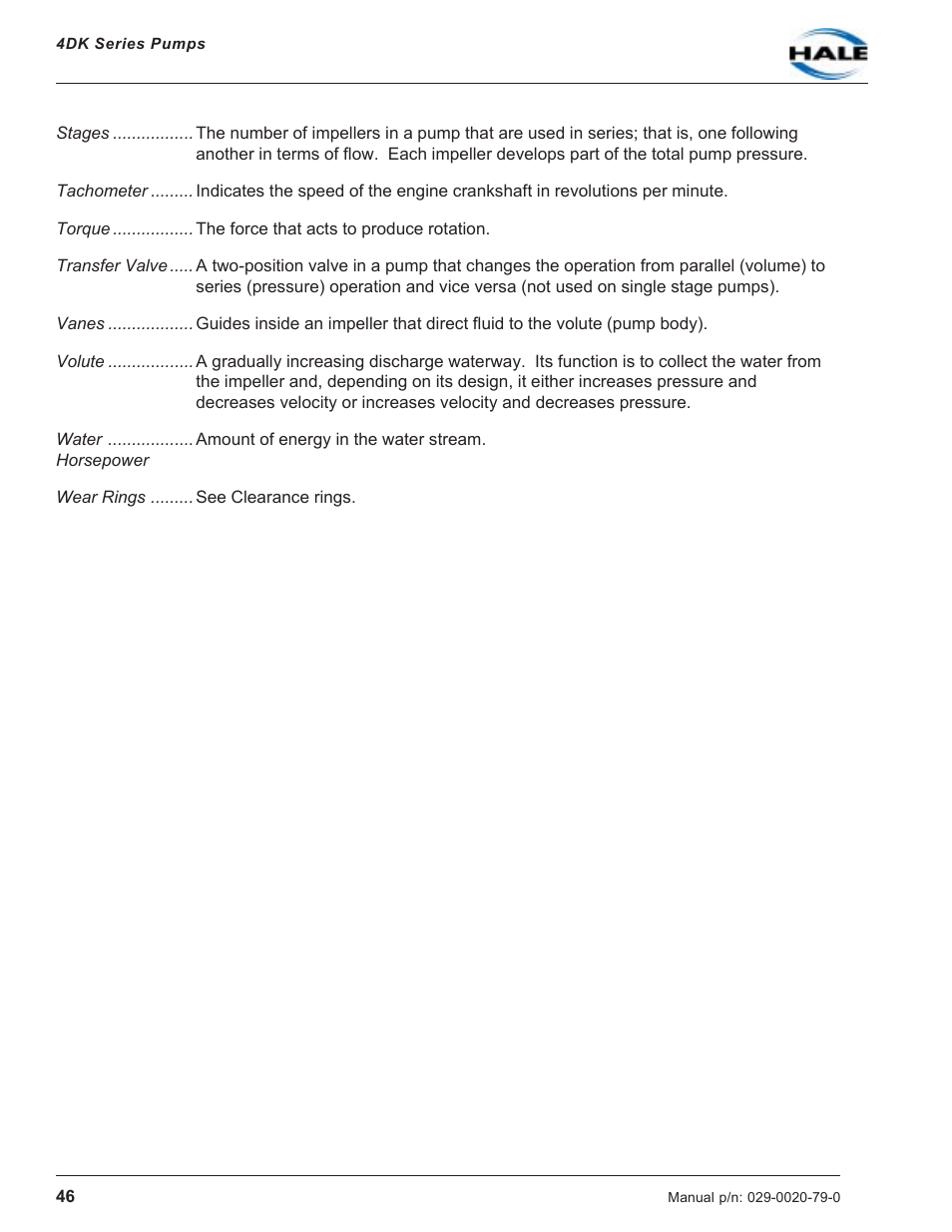 Hale 4DK Series User Manual | Page 46 / 52