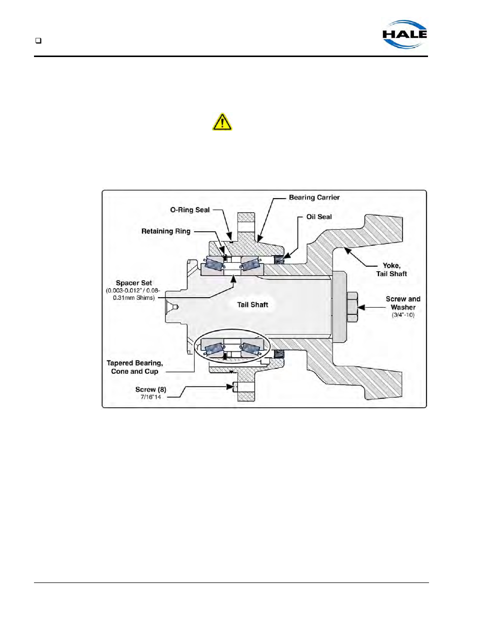 Tail shaft assembly, Figure 9-7: tail shaft assembly, Removal and disassembly | Hale Q Series Muscle User Manual | Page 162 / 302