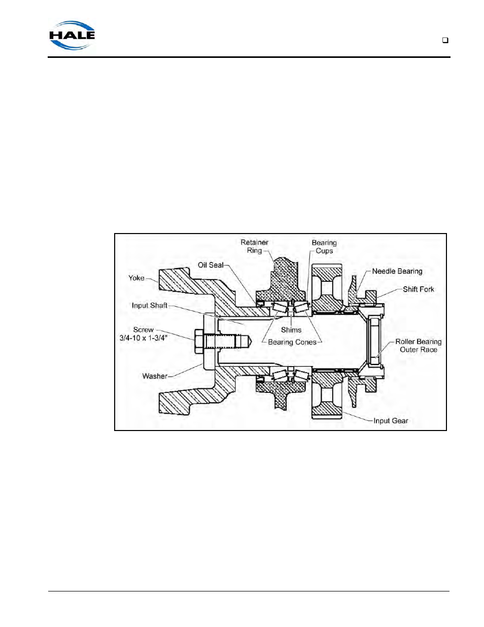 Input shaft, Figure 9-9: input shaft assembly, Removal and disassembly | Hale Q Series Muscle User Manual | Page 165 / 302