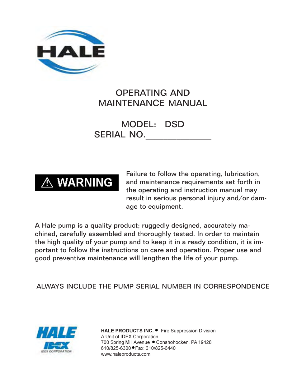 Hale DSD User Manual | 84 pages