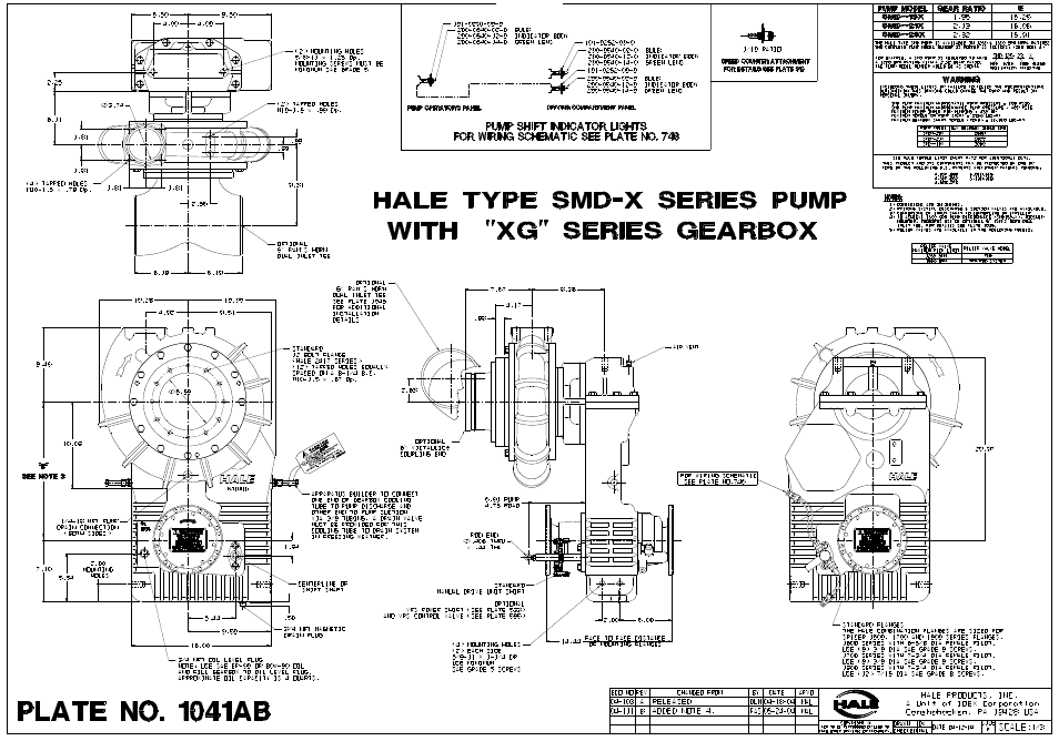 Plate #: 1041a smd-x pump/x gearbox | Hale SMR User Manual | Page 134 / 136