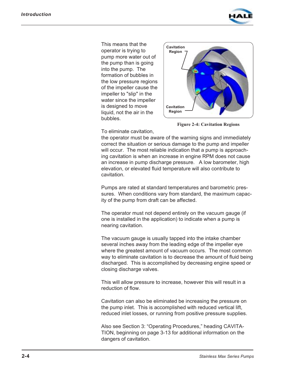 Figure 2-4: cavitation regions | Hale SMR User Manual | Page 18 / 136