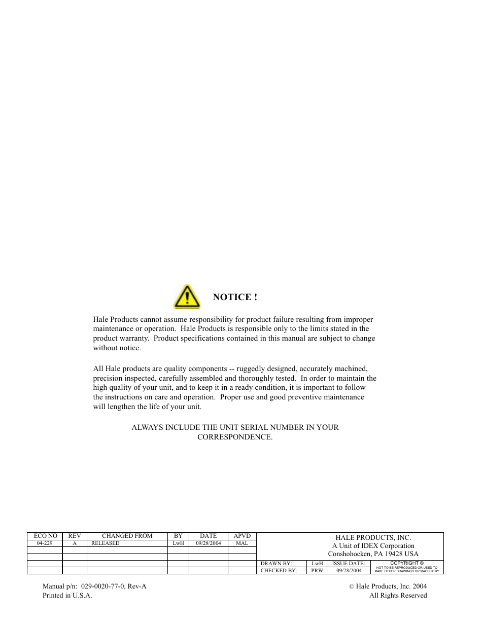 Notice | Hale SMR User Manual | Page 2 / 136