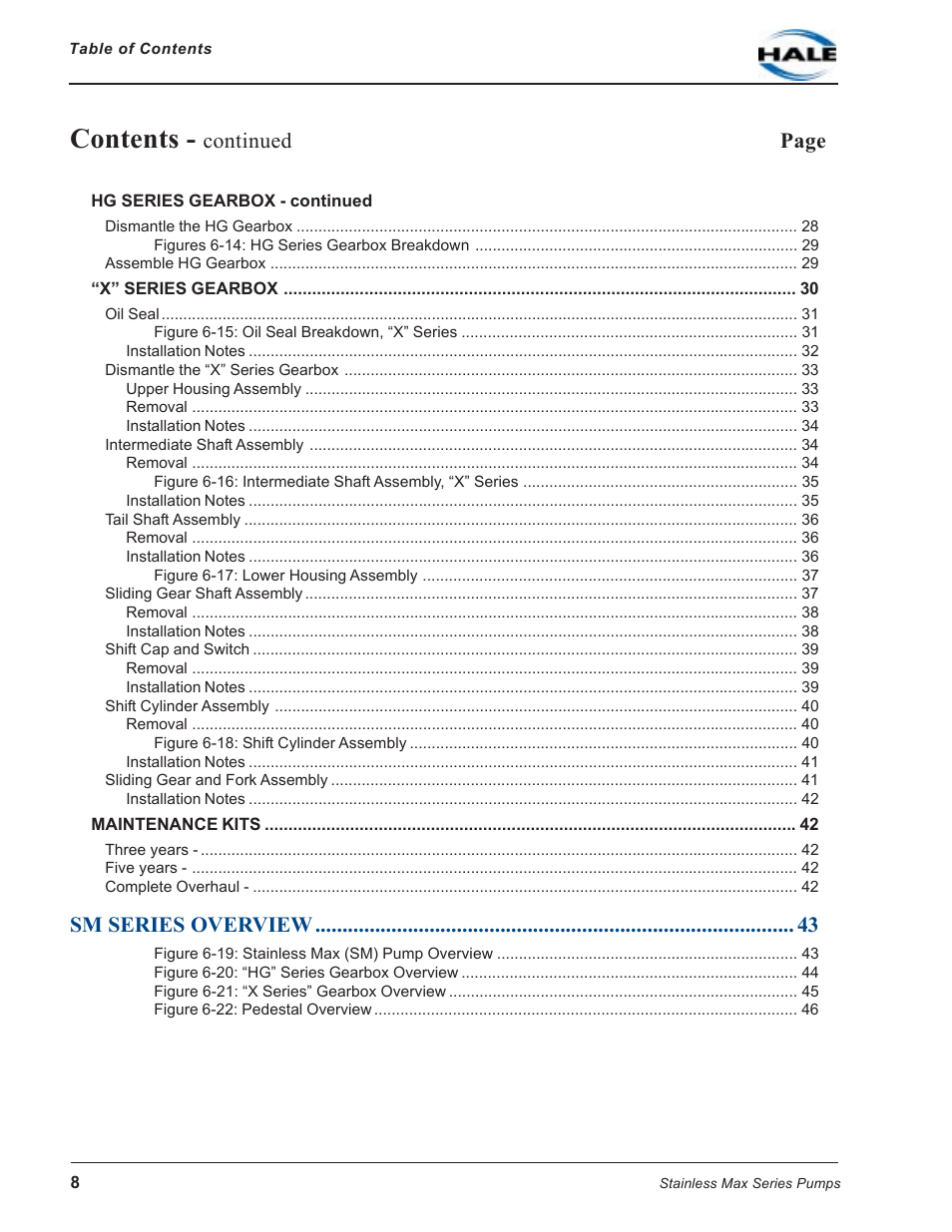 Hale SMR User Manual | Page 8 / 136