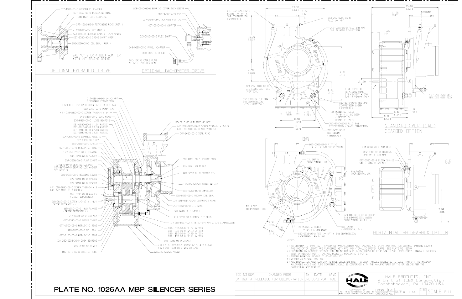 Mbp installation & identification, plate # 1026a | Hale MBP Booster User Manual | Page 109 / 116