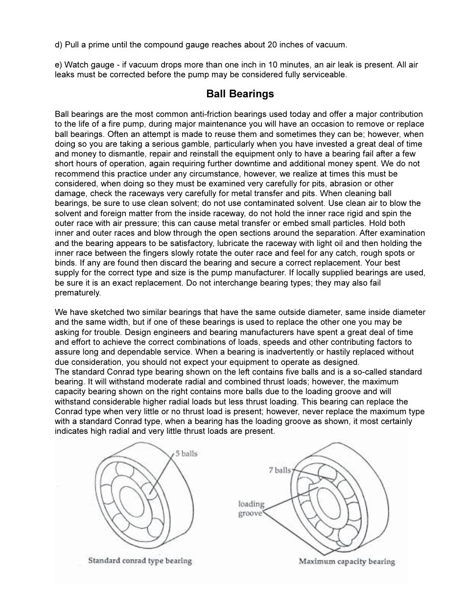 Ball bearings | Hale PSD User Manual | Page 18 / 34