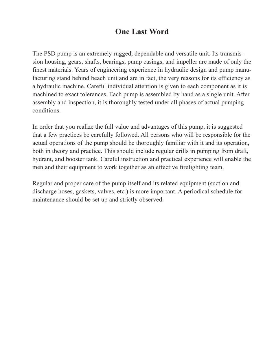 One last word | Hale PSD User Manual | Page 21 / 34