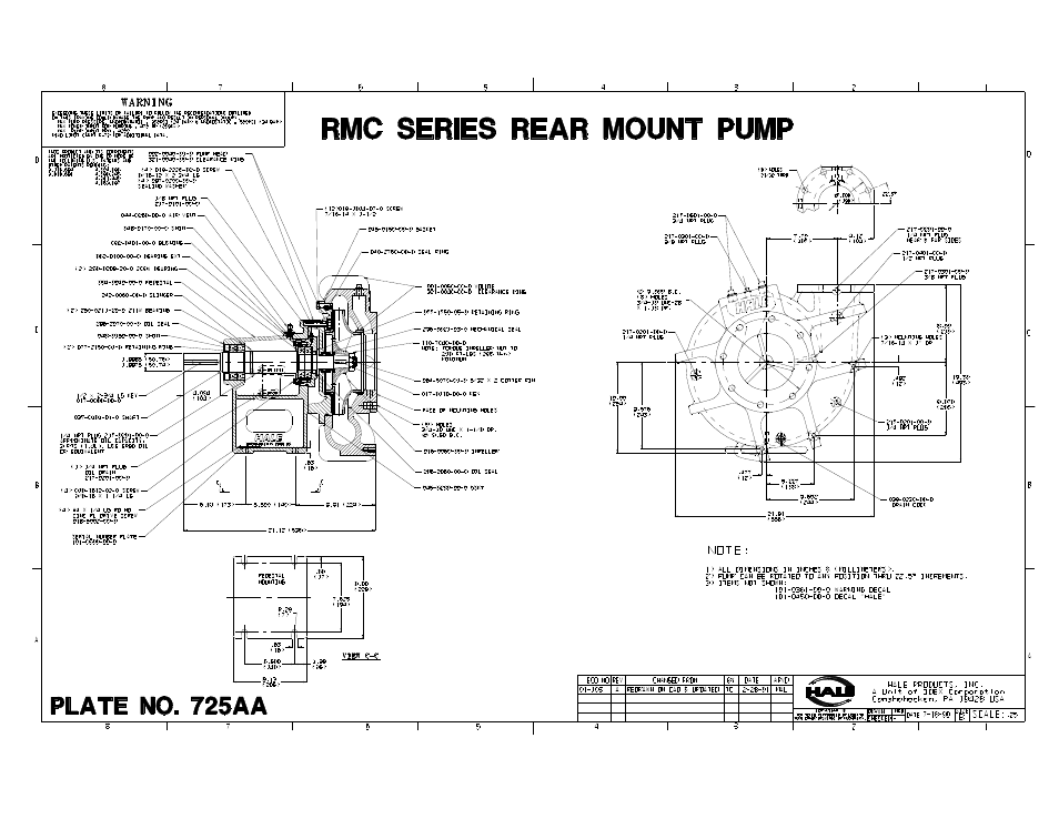 Plate 725aa rmc series pump | Hale Rear Mount User Manual | Page 21 / 34