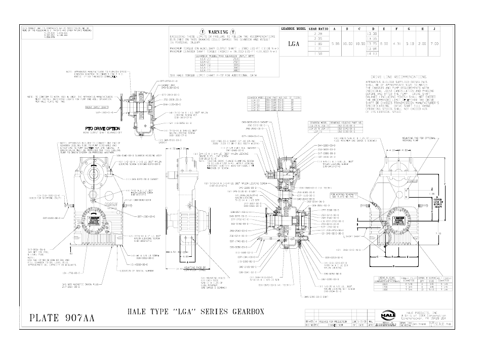 Plate 907aa, lga series gearbox | Hale Rear Mount User Manual | Page 27 / 34