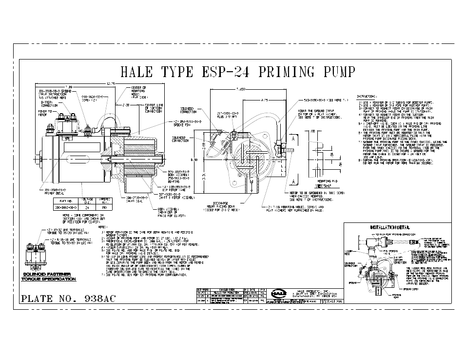 Plate 938ac, esp-24 priming pump | Hale Rear Mount User Manual | Page 31 / 34
