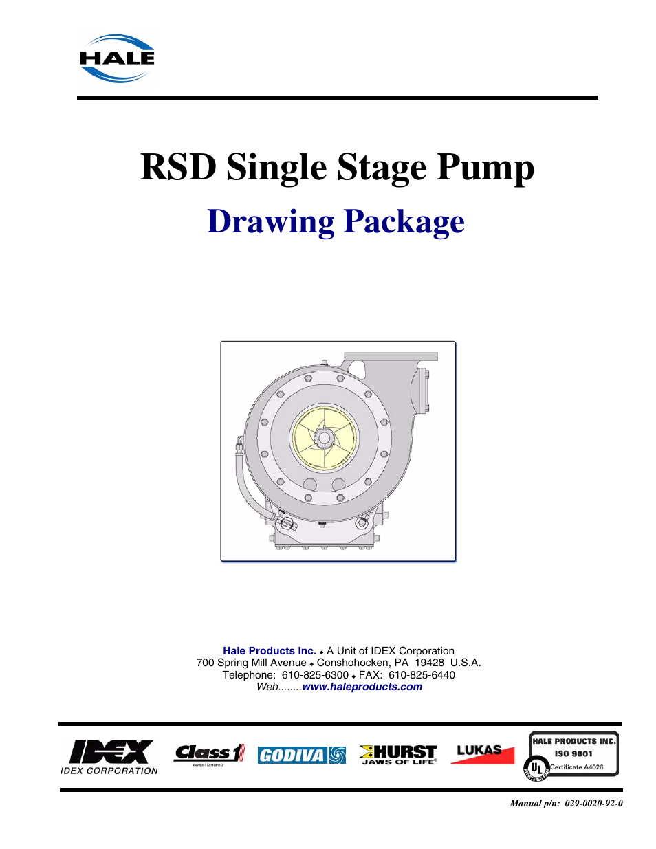 Drawing package, Rsd single stage pump | Hale RSD User Manual | Page 127 / 150