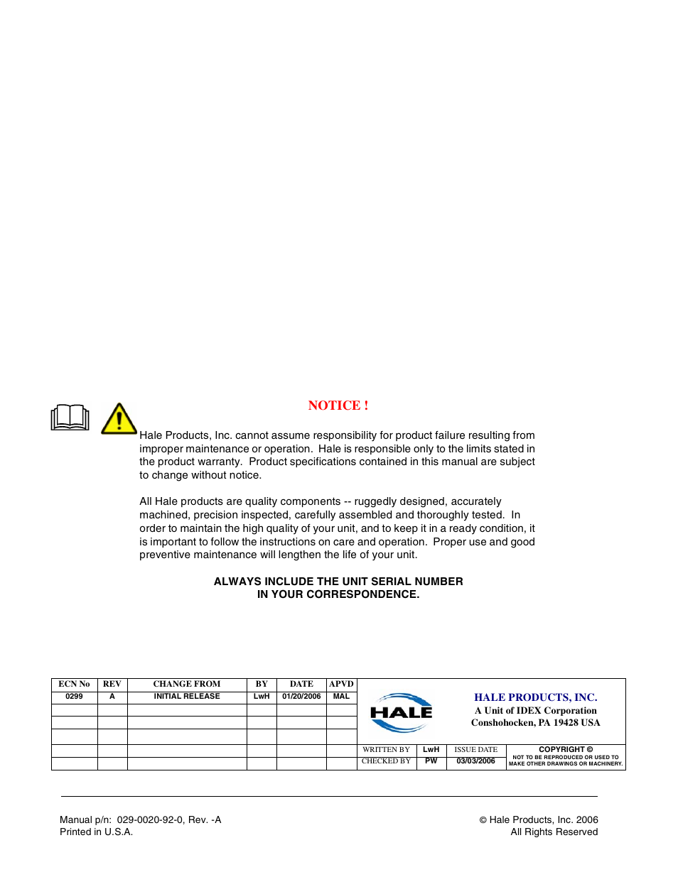 Notice | Hale RSD User Manual | Page 2 / 150