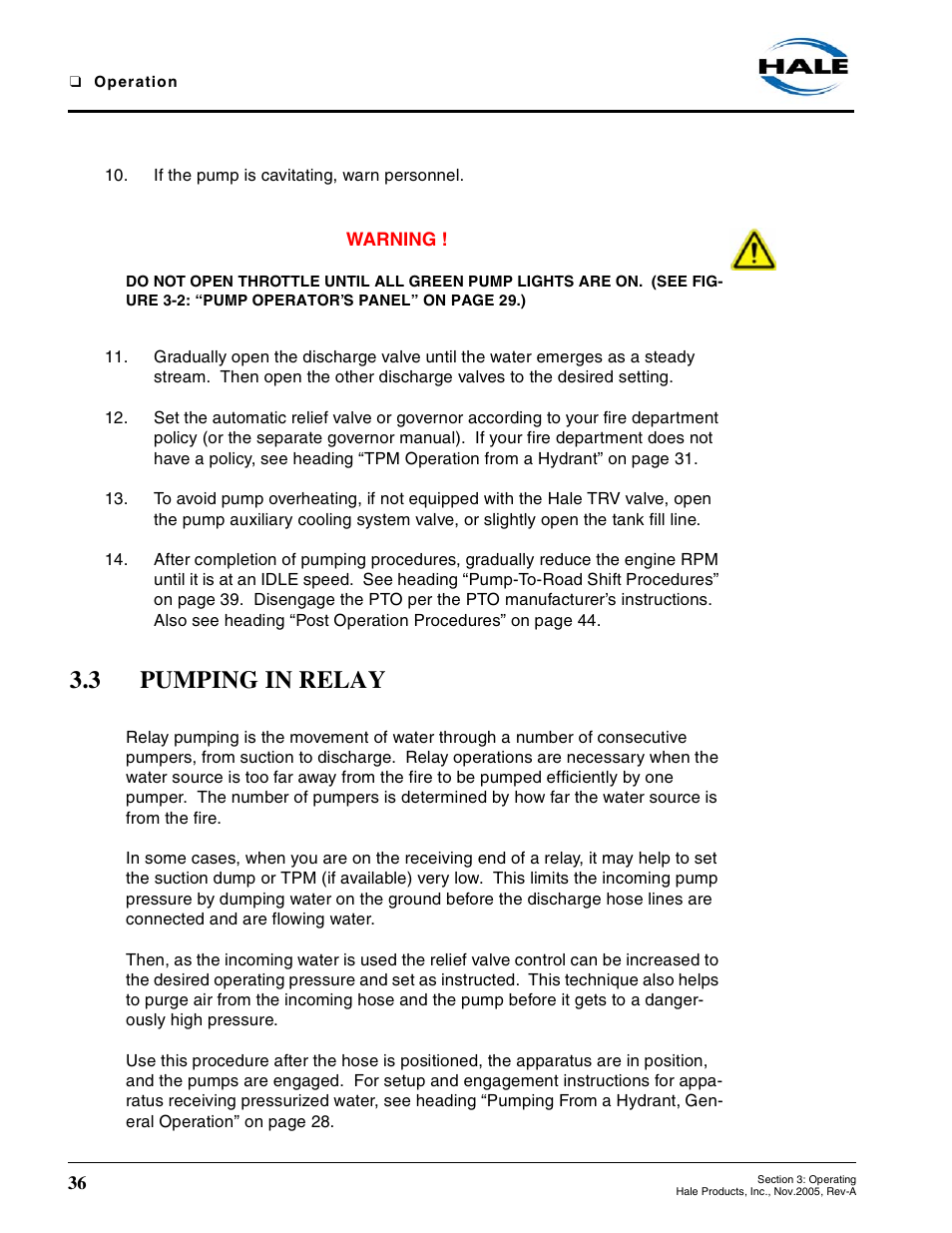 3 pumping in relay, Pumping in relay | Hale RSD User Manual | Page 36 / 150