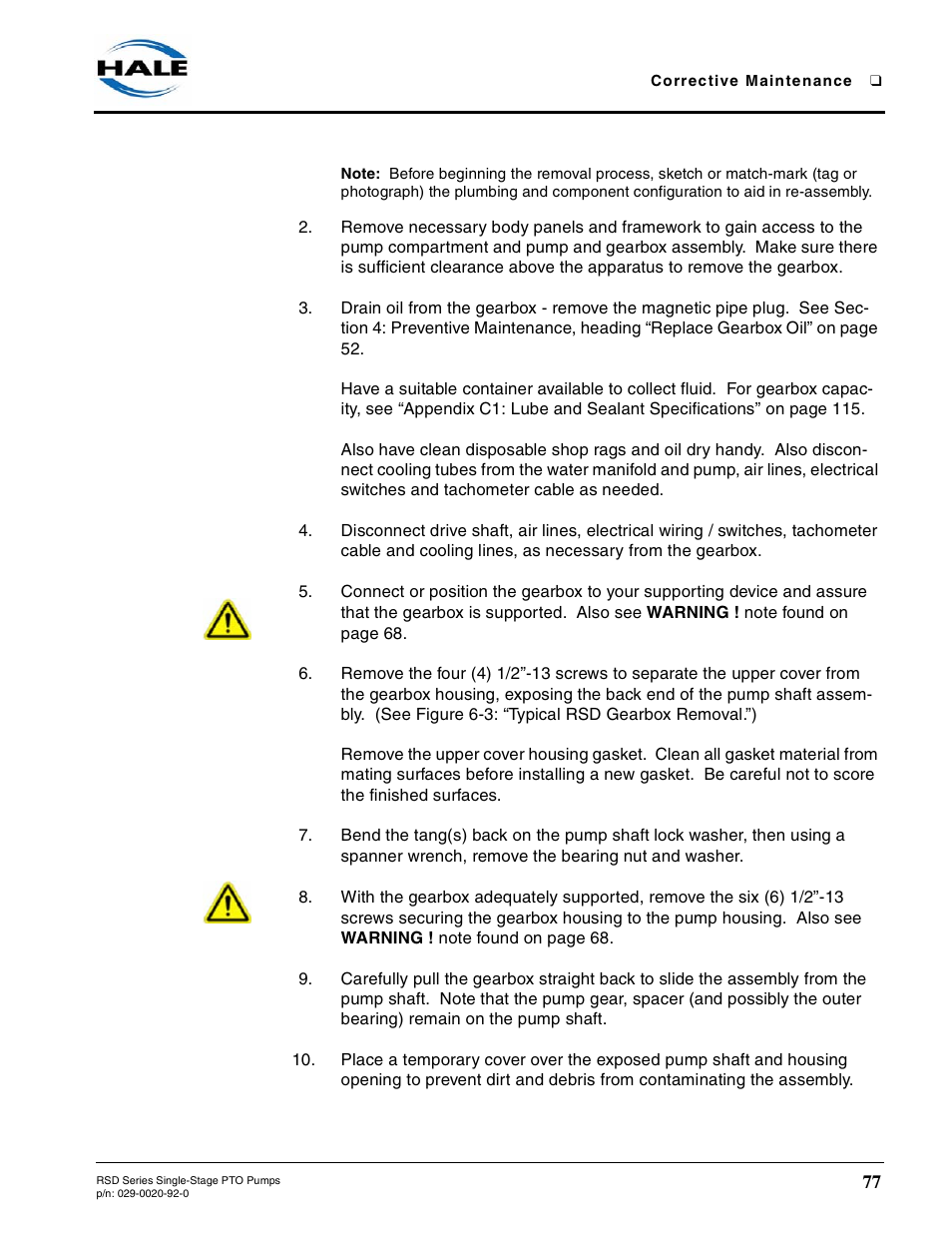 Hale RSD User Manual | Page 77 / 150