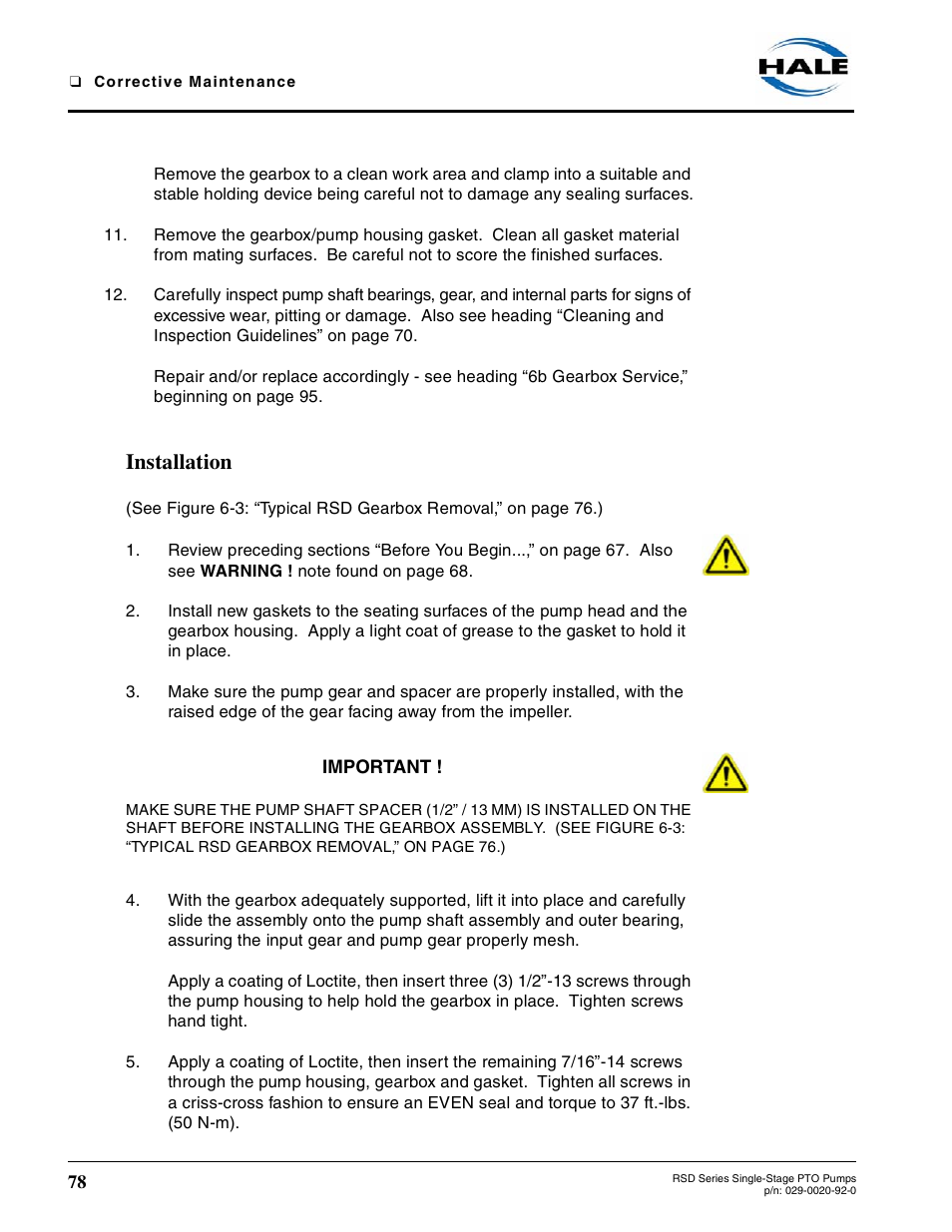 Installation | Hale RSD User Manual | Page 78 / 150