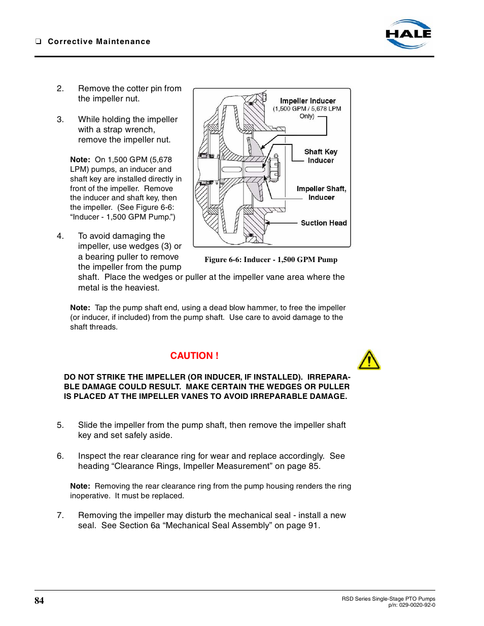 Figure 6-6: inducer - 1,500 gpm pump | Hale RSD User Manual | Page 84 / 150