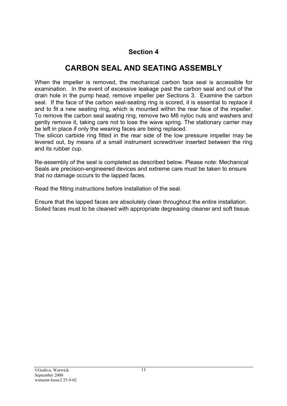 Carbon seal and seating assembly | Hale SMR User Manual | Page 11 / 32