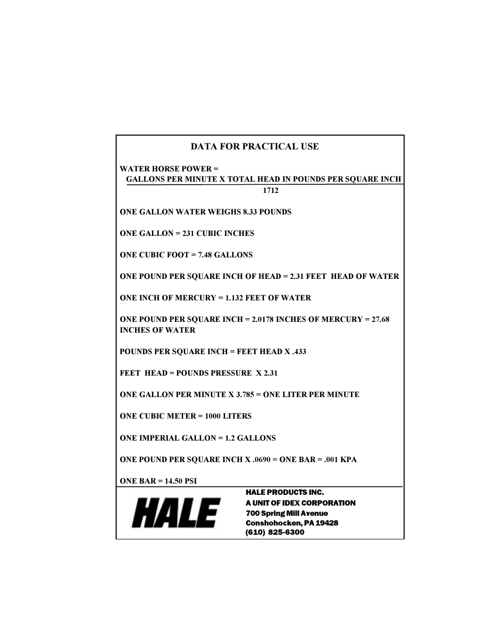 Hale HFM User Manual | Page 39 / 42