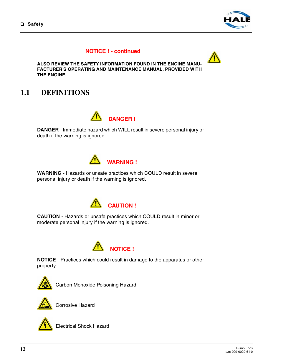 1 definitions, Definitions | Hale 80FC User Manual | Page 12 / 190