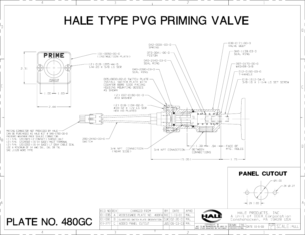 Pvg priming valve - option a | Hale 80FC User Manual | Page 183 / 190