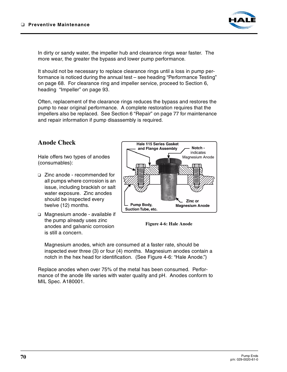 Anode check, Figure 4-6: hale anode | Hale 80FC User Manual | Page 70 / 190