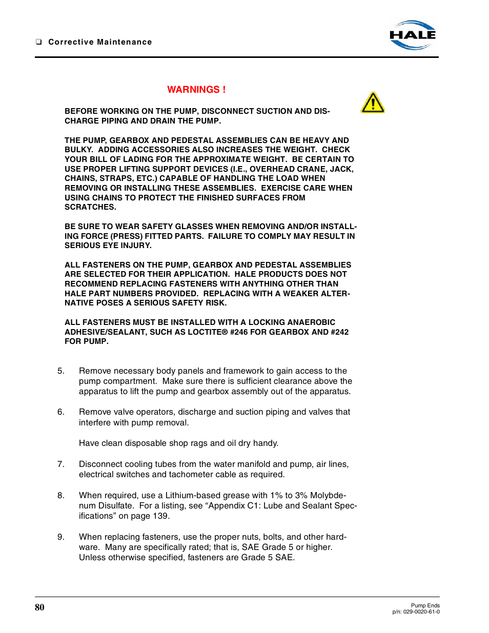 Hale 80FC User Manual | Page 80 / 190