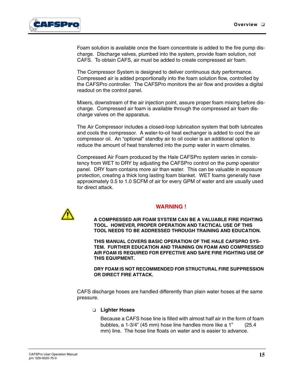 Hale CAFSPro User Manual | Page 15 / 72