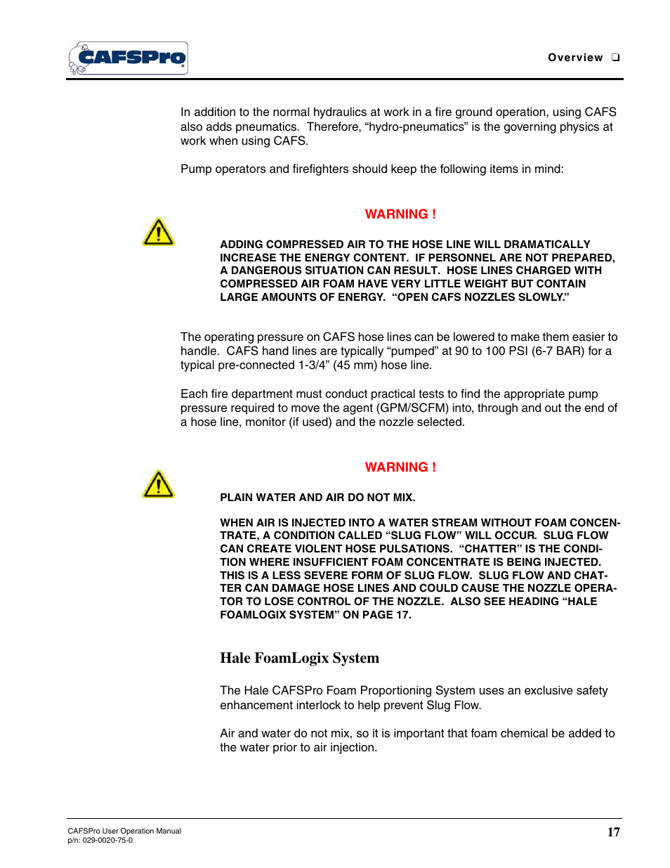 Hale foamlogix system | Hale CAFSPro User Manual | Page 17 / 72