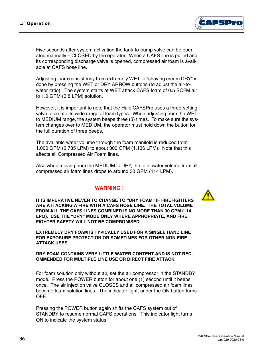 Hale CAFSPro User Manual | Page 36 / 72