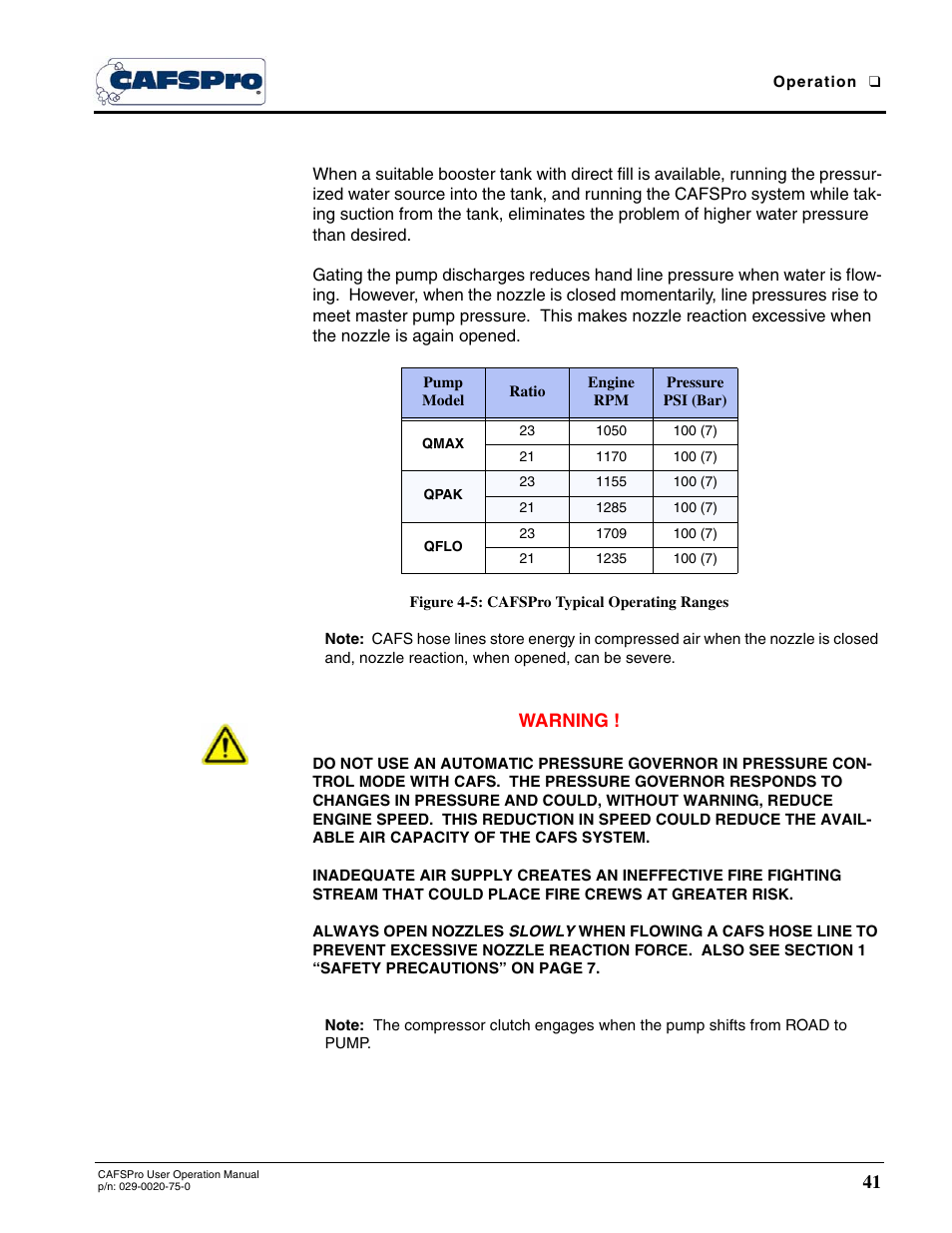 Figure 4-5: cafspro typical operating ranges | Hale CAFSPro User Manual | Page 41 / 72