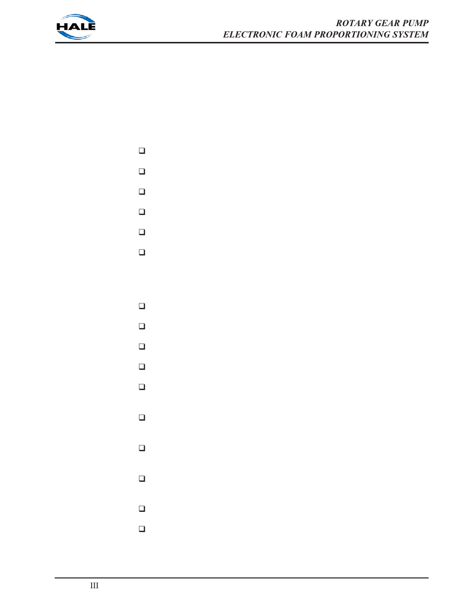 Installation and delivery checklist, Installation, Delivery | Hale 5.0 FoamLogix User Manual | Page 83 / 122