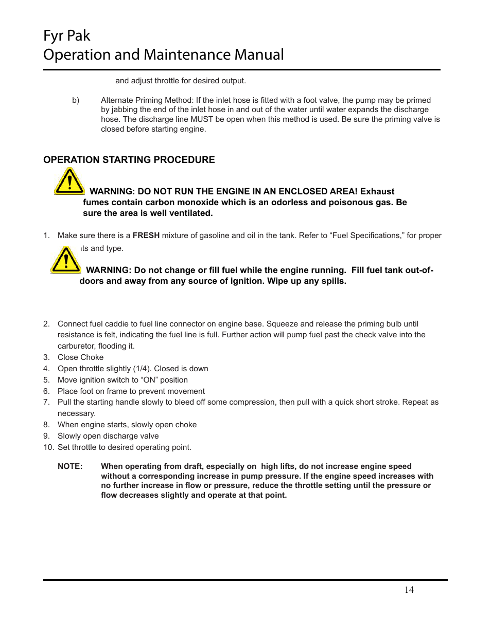 Fyr pak operation and maintenance manual | Hale Fyr Pak(2006 to Present) User Manual | Page 14 / 39