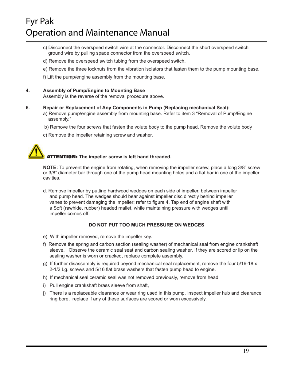 Fyr pak operation and maintenance manual | Hale Fyr Pak(2006 to Present) User Manual | Page 19 / 39